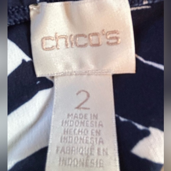 Chico’s Navy & White Tropical Palm Print Skirt size L - Picture 7 of 9